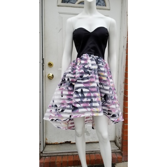 Strapless High Low Skater Dress - Picture 3 of 8